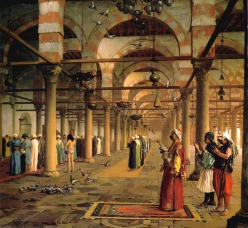 宗教的 Painting - アムル・カイロのモスクでの公共の祈り アラブのジャン・レオン・ジェローム イスラム